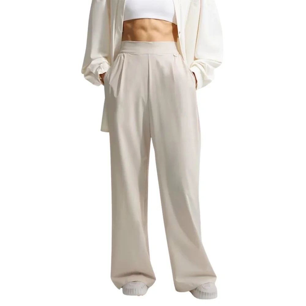 Nike Dri-FIT 24.7 PerfectStretch Wide Leg High Rise Pleated Pants Womens Large